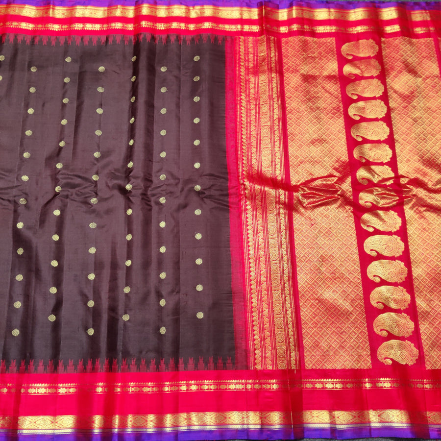 Gadwal Kuttu handloom Pure silk saree - GPS236