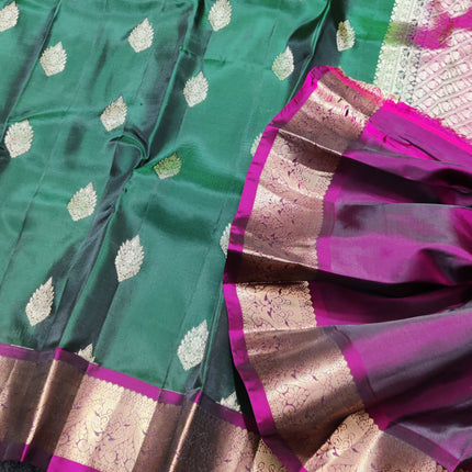 Kanchi pattu Small border saree - KMP93