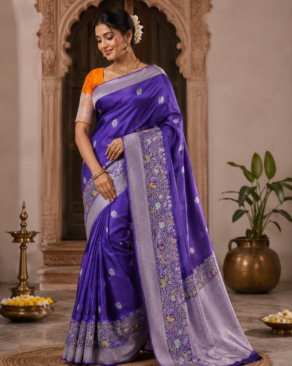Mashru satin Silk Saree- MS30