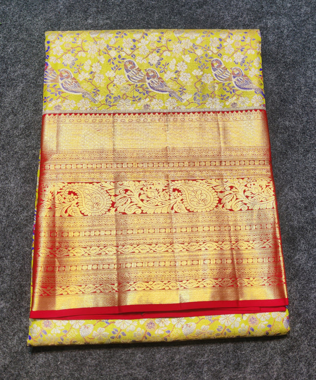 Kanchi Meenakari Brocade Pure handloom Silk Saree - KMP1781