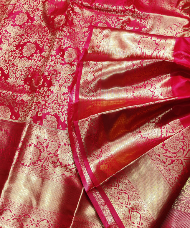 Kanchi pattu Semi Red Saree -KS51
