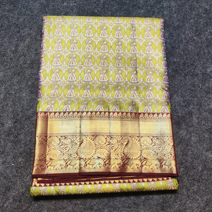 Kanchi Meenakari Brocade Pure handloom Silk Saree - KMP1783