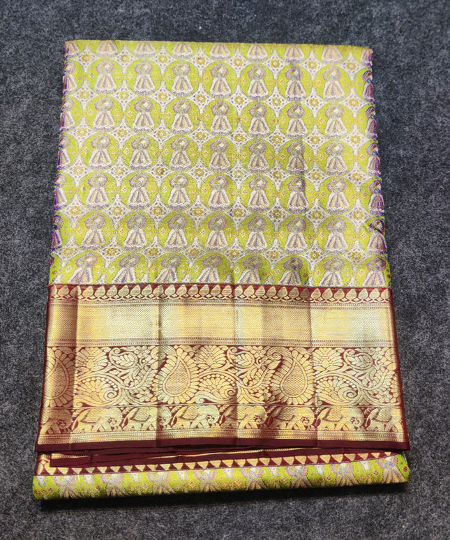 Kanchi Meenakari Brocade Pure handloom Silk Saree - KMP1783
