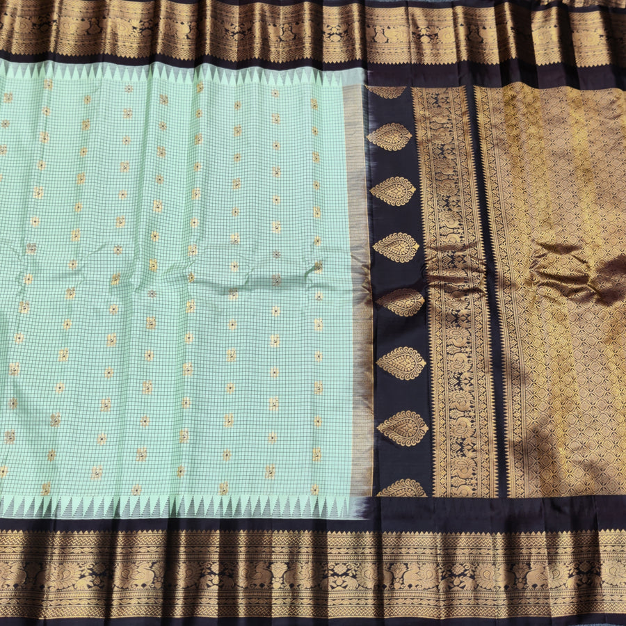 Gadwal check design pure silk- GPS24