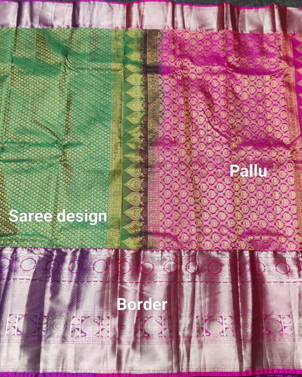 Kanchi pattu half fine bridal wear saree HF10 alternate view