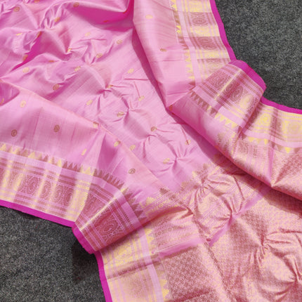 Gadwal handloom small border Pure silk saree - GPS220