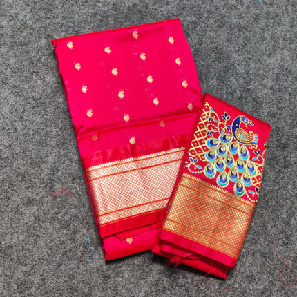 Gadwal Paithani Soft Silk Saree with work blouse-GSM13