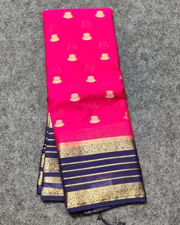 Mysore crepe semi silk saree - M02