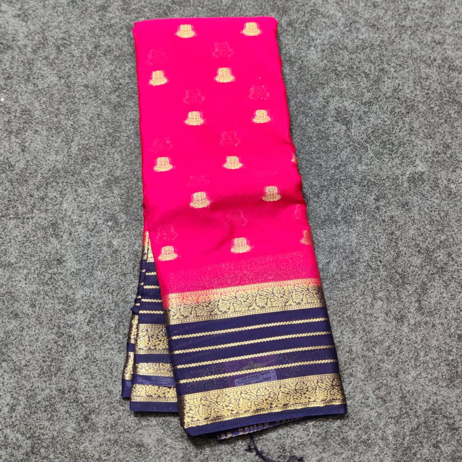 Mysore crepe semi silk saree - M02