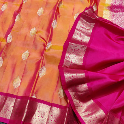 Kanchi pattu Small border saree - KMP95