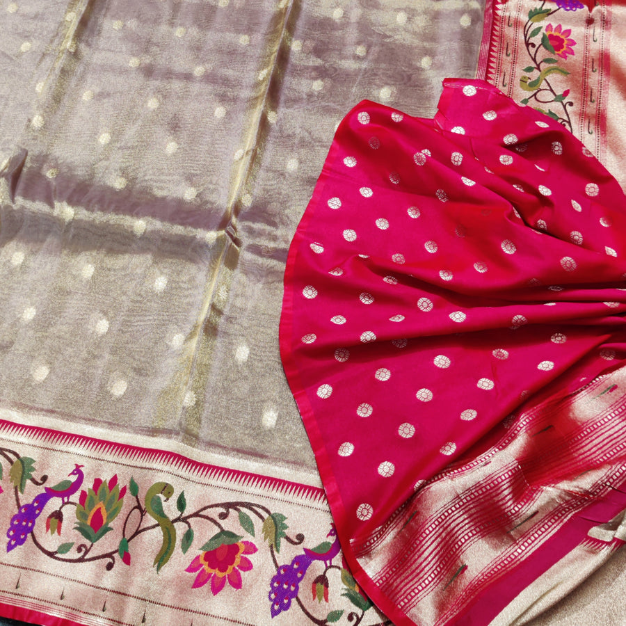 Banaras Tissue Paithani silk saree - BRS17