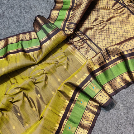 Gadwal Handloom Gap Border saree - GPS92