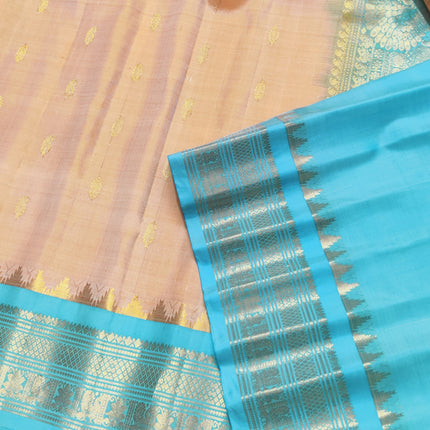 Gadwal handloom small border Pure silk saree - GPS214