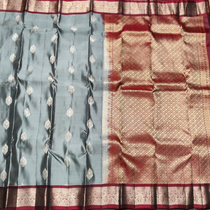 Kanchi pattu Small border saree - KMP91