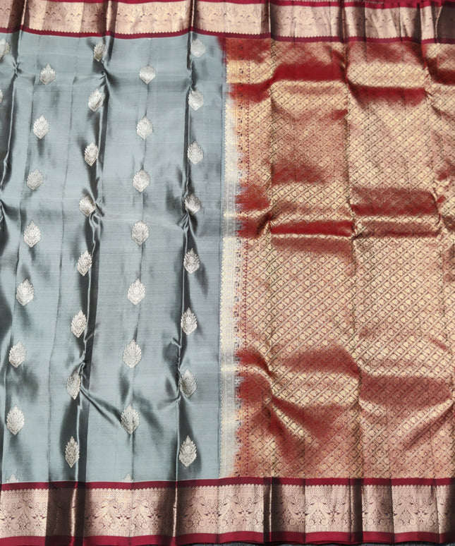 Kanchi pattu Small border saree - KMP91