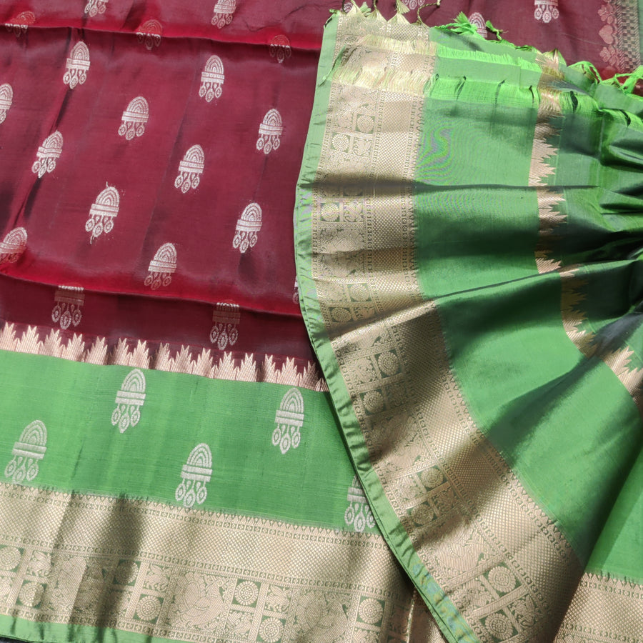 Lightweight pattu Scurt Border Saree - LWP357