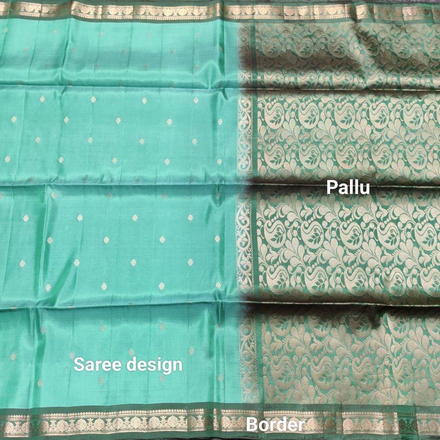 Vintage Lightweight small border pattu - LWP429