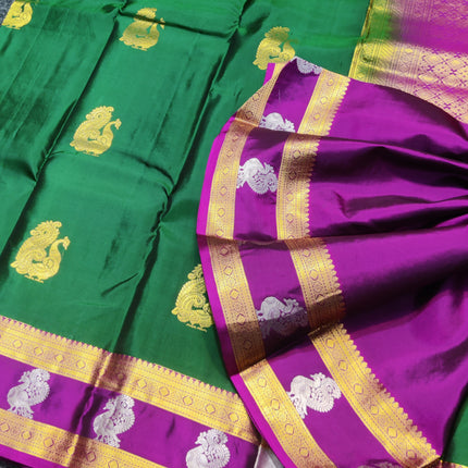 Kanchi Kuttu Vintage Handloom Pattu Saree - KMP3039