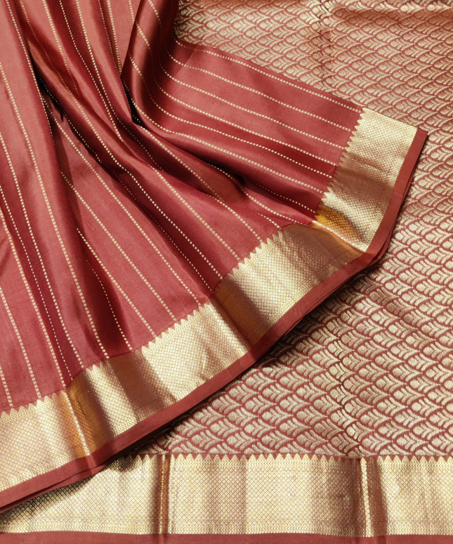 Kanchi pattu small border saree - KMP254