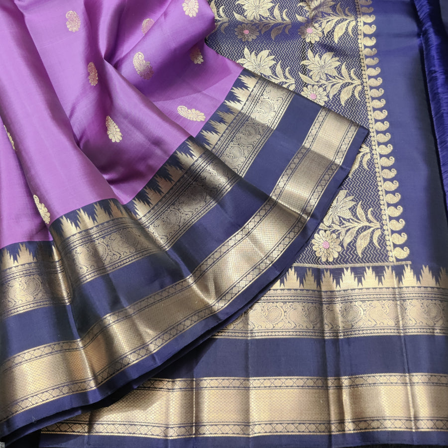 Kanchi Vintage Gap border pattu - KMP293