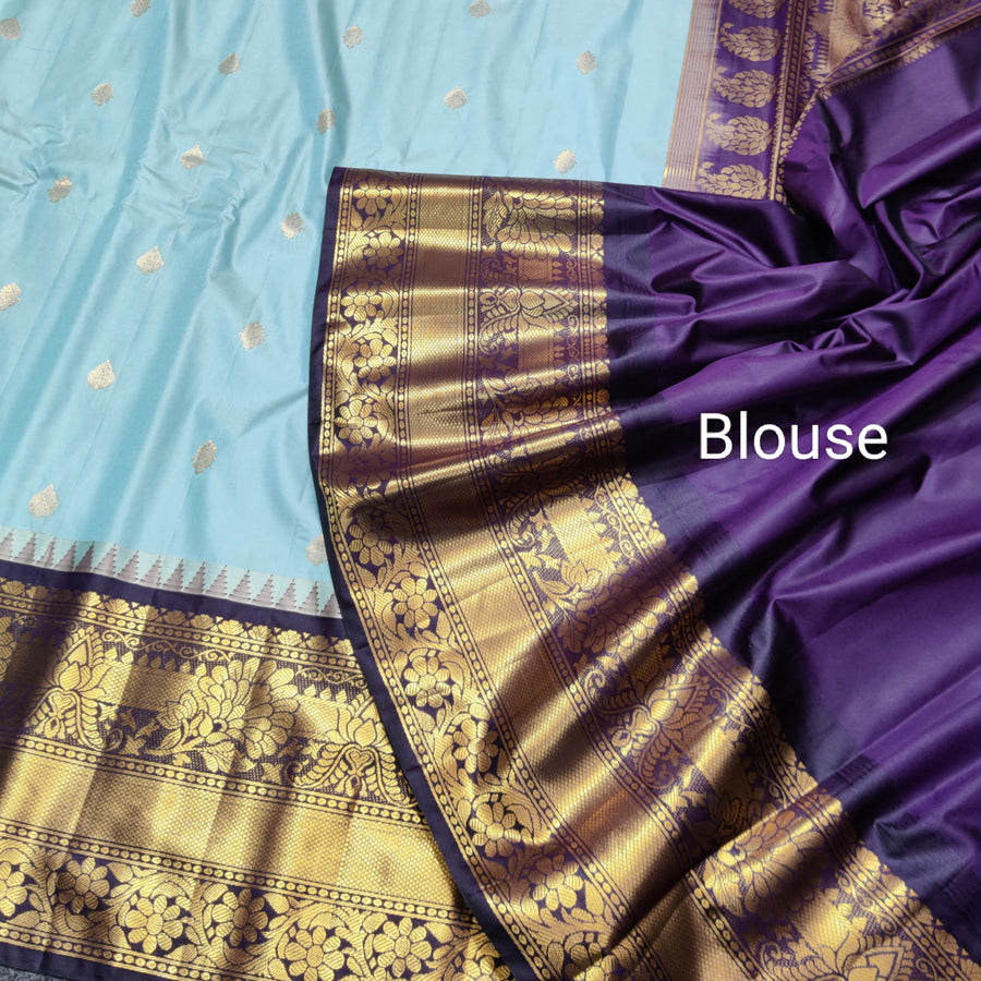 Gadwal Semi Silk Saree - GSM25