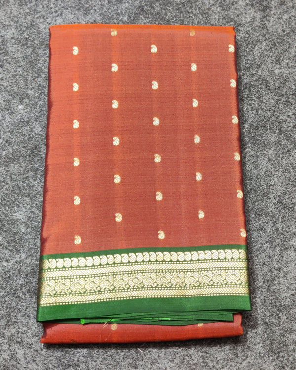 Kanchi Handloom Pure Silk Small Border Saree – KMP264