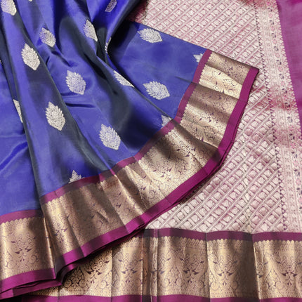 Kanchi pattu Small border saree - KMP94