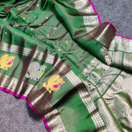 Gadwal Handloom Gap Border saree - GPS94