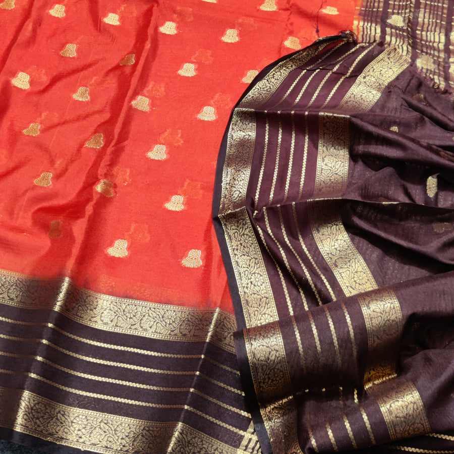 Mysore crepe semi silk saree - M04