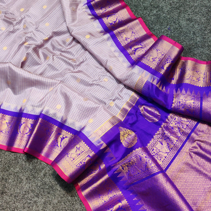 Gadwal Pure silk check Saree - GPS27