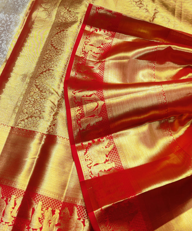 Kanchi Pattu Golden zari Bridal saree - KMP3037