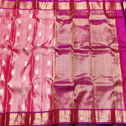 Kanchi pattu Small border saree - KMP90
