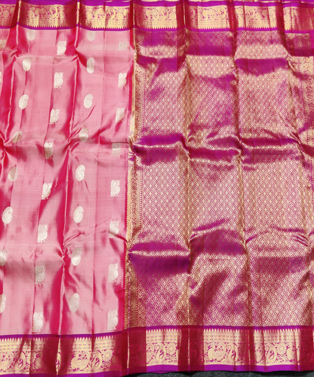 Kanchi pattu Small border saree - KMP90