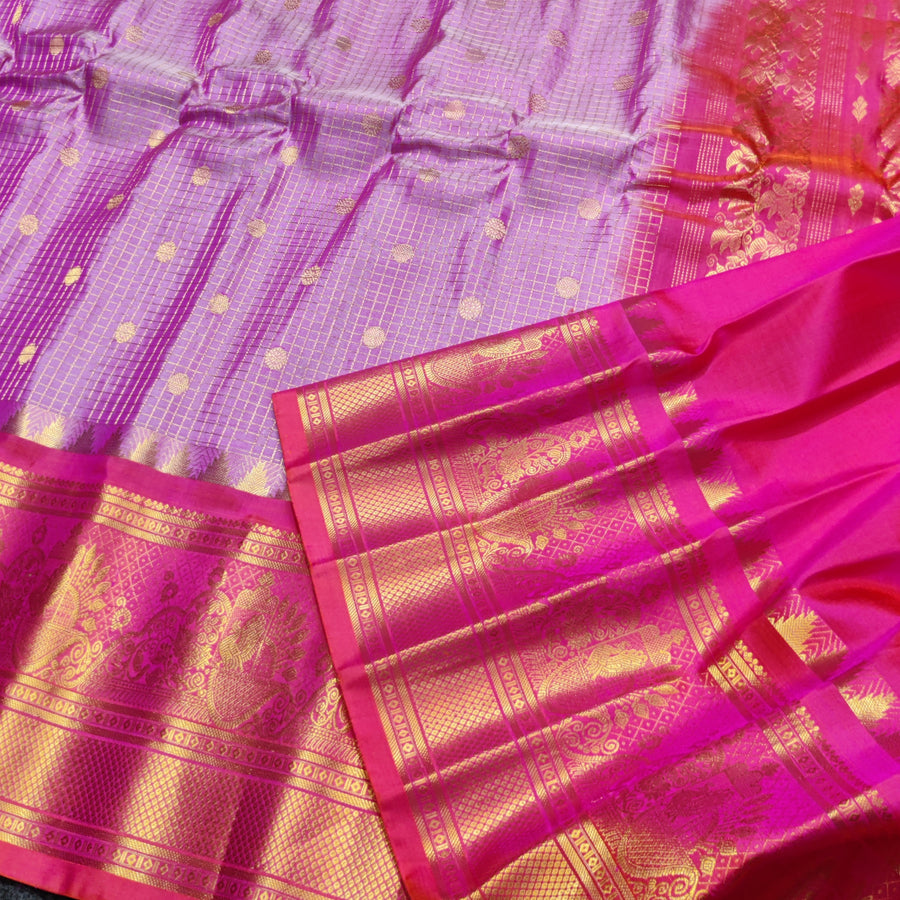 Gadwal check design pure silk- GPS142
