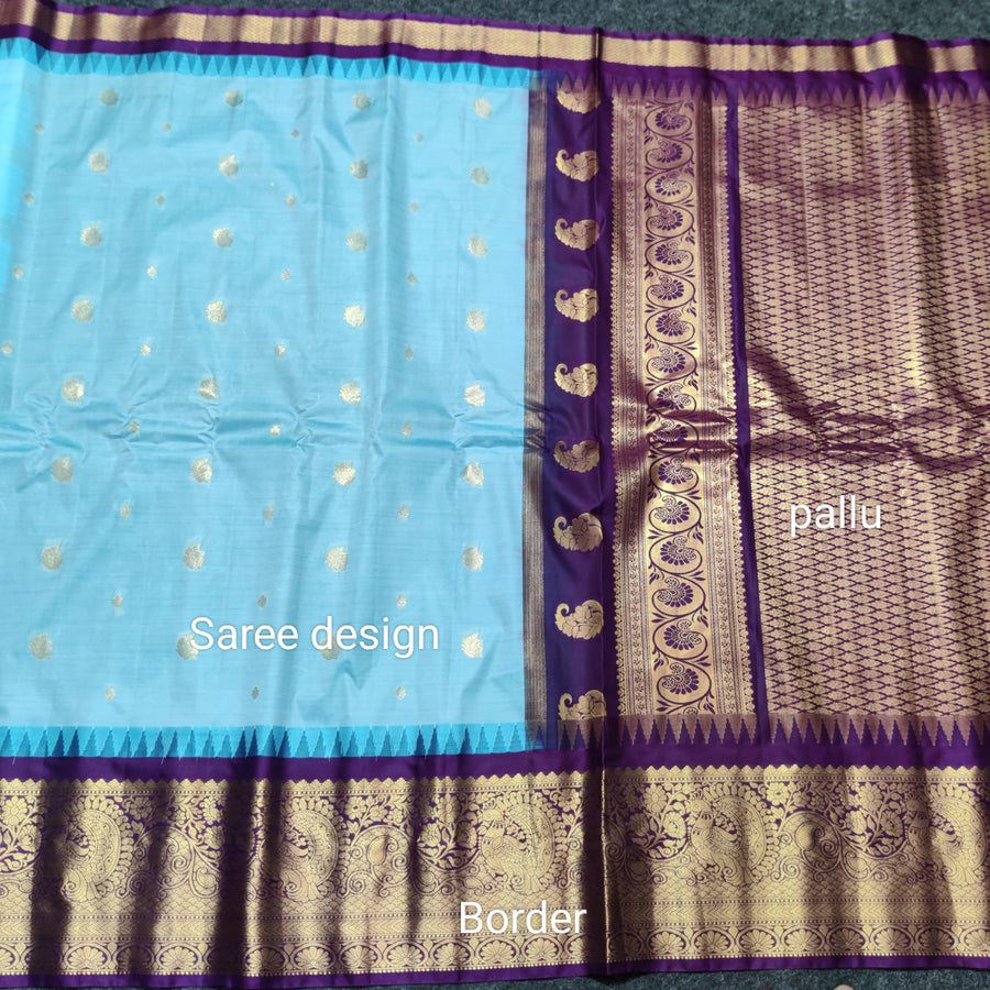 Gadwal Semi Silk Saree - GSM18