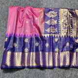 Gadwal Semi Silk Saree with Zari Checks – GSM07 at Jyothi Saree Mandir